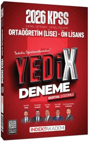 2026 KPSS Lise Ortaöğretim Ön Lisans YEDİX 7 Deneme Çözümlü | İndeks Akademi Yayıncılık (Ciltsiz)  - Resim 1