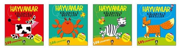 Hayvanlar Eğlenceli Şekiller Seti-4 Kitap Takım | Eksik Parça Yayınları (İnce Kapak)  - Resim 1