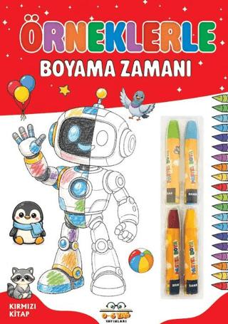 Örneklerle Boyama Zamanı - Kırmızı Kitap | 0-6 Yaş Yayınları (Ciltsiz)  - Resim 1