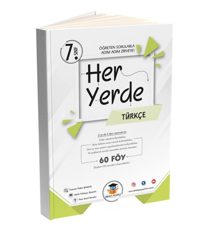 Zeka Küpü Yayınları 7. Sınıf Her Yerde Türkçe Soru Föyleri - Kollektif kitap kapağı