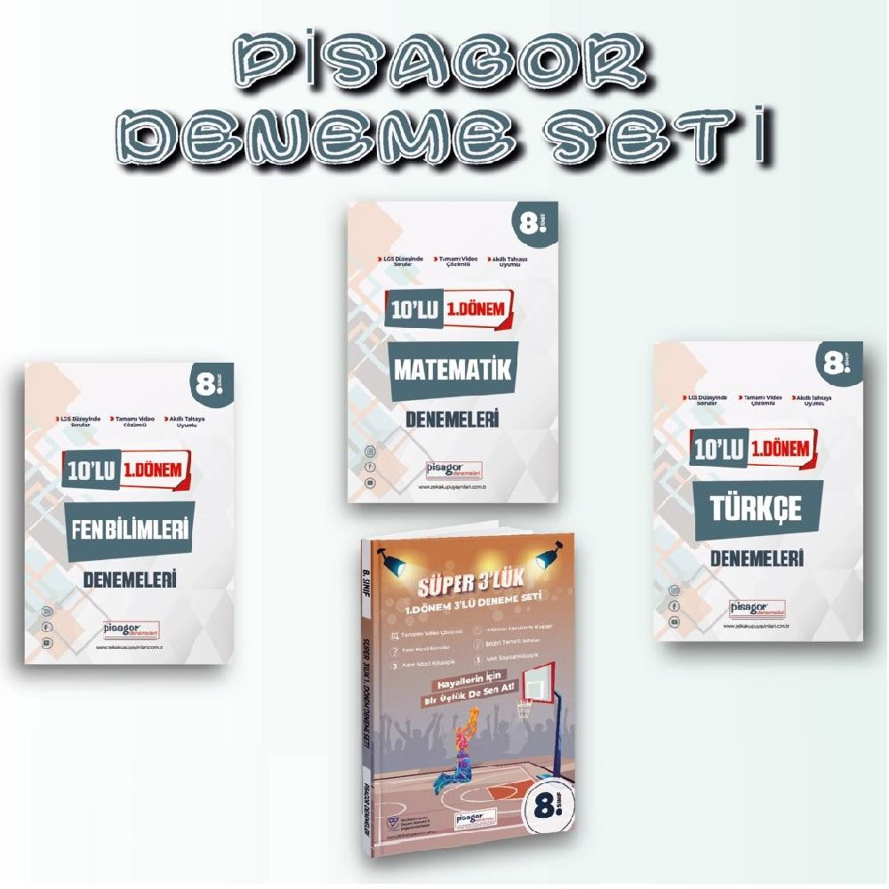 Zeka Küpü Yayınları LGS 1. Dönem Türkçe - Matematik - Fen Bilimleri Branş Denemeleri ve Süper 3'lük Deneme Kitabı kitap kapağı