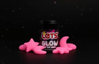 Let's Karanlıkta Parlayan Oyun Hamuru Pembe 110g | Lets - Resim 1